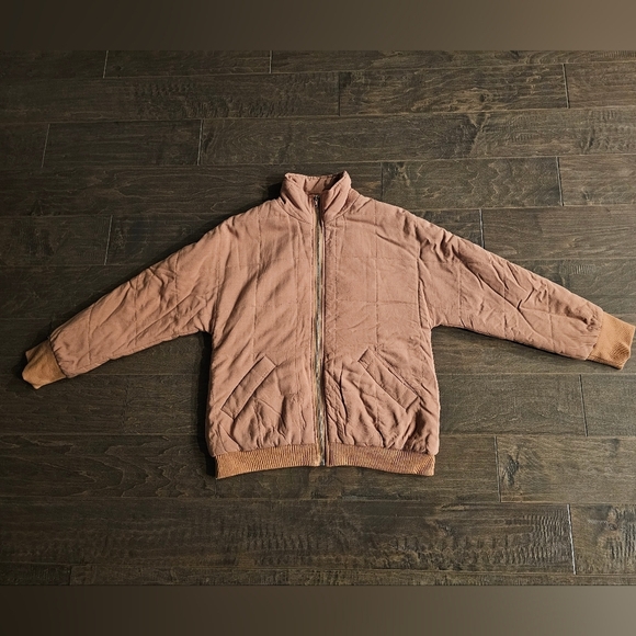 Polagram Dusty Rose Colored Quilted Jacket size women's small/medium junior's - Picture 5 of 5